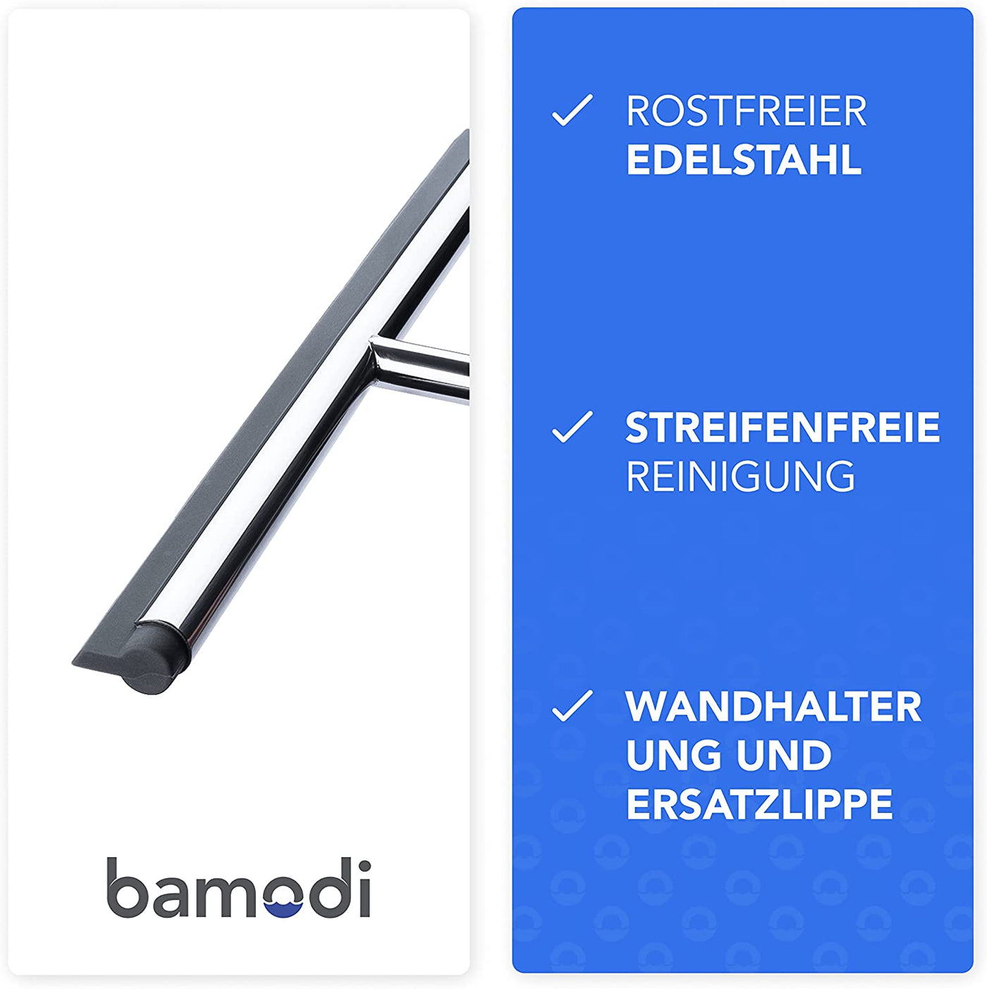 Duschabzieher Edelstahl, Fensterabzieher Inklusive Wandaufhnger Ohne Bohren  Und Ersatzlippe, Duschwischer – HappyPo