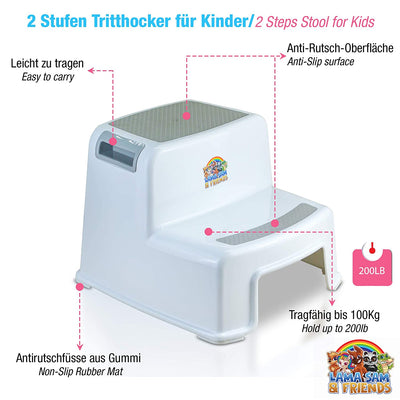 Zweistufiger Tritthocker für Kinder