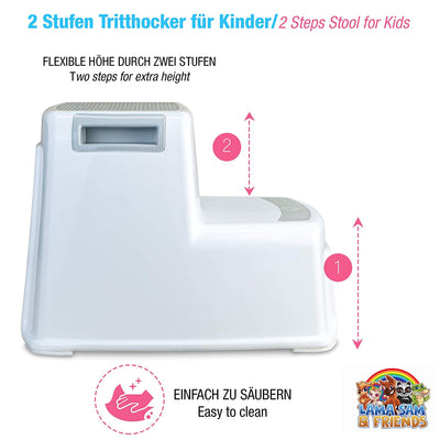 Zweistufiger Tritthocker für Kinder