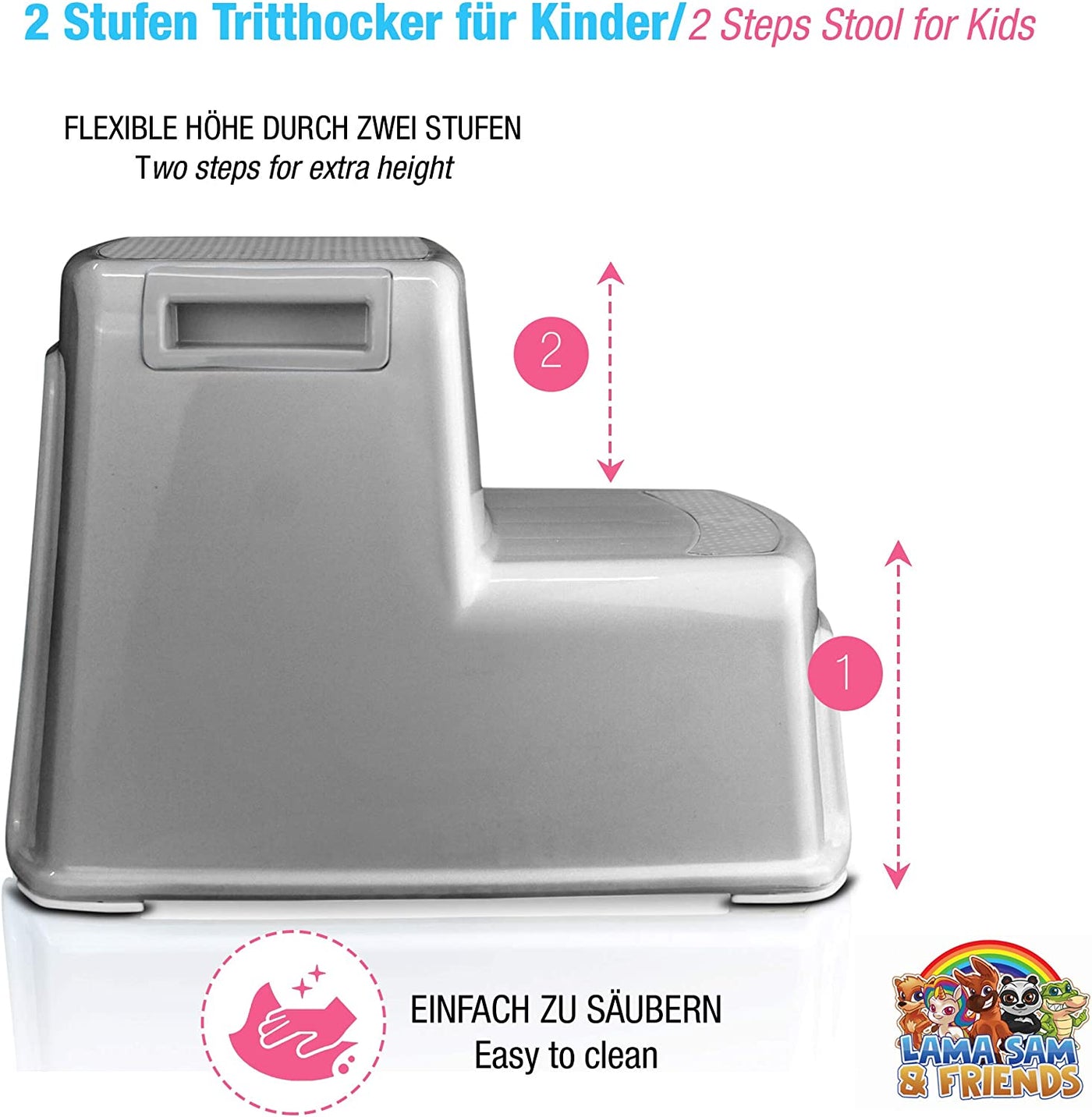 Zweistufiger Tritthocker für Kinder