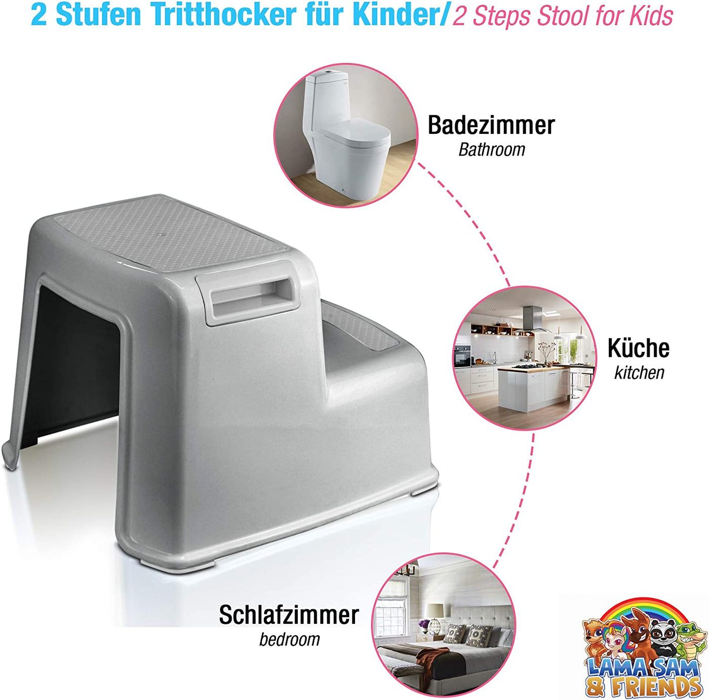 Zweistufiger Tritthocker für Kinder