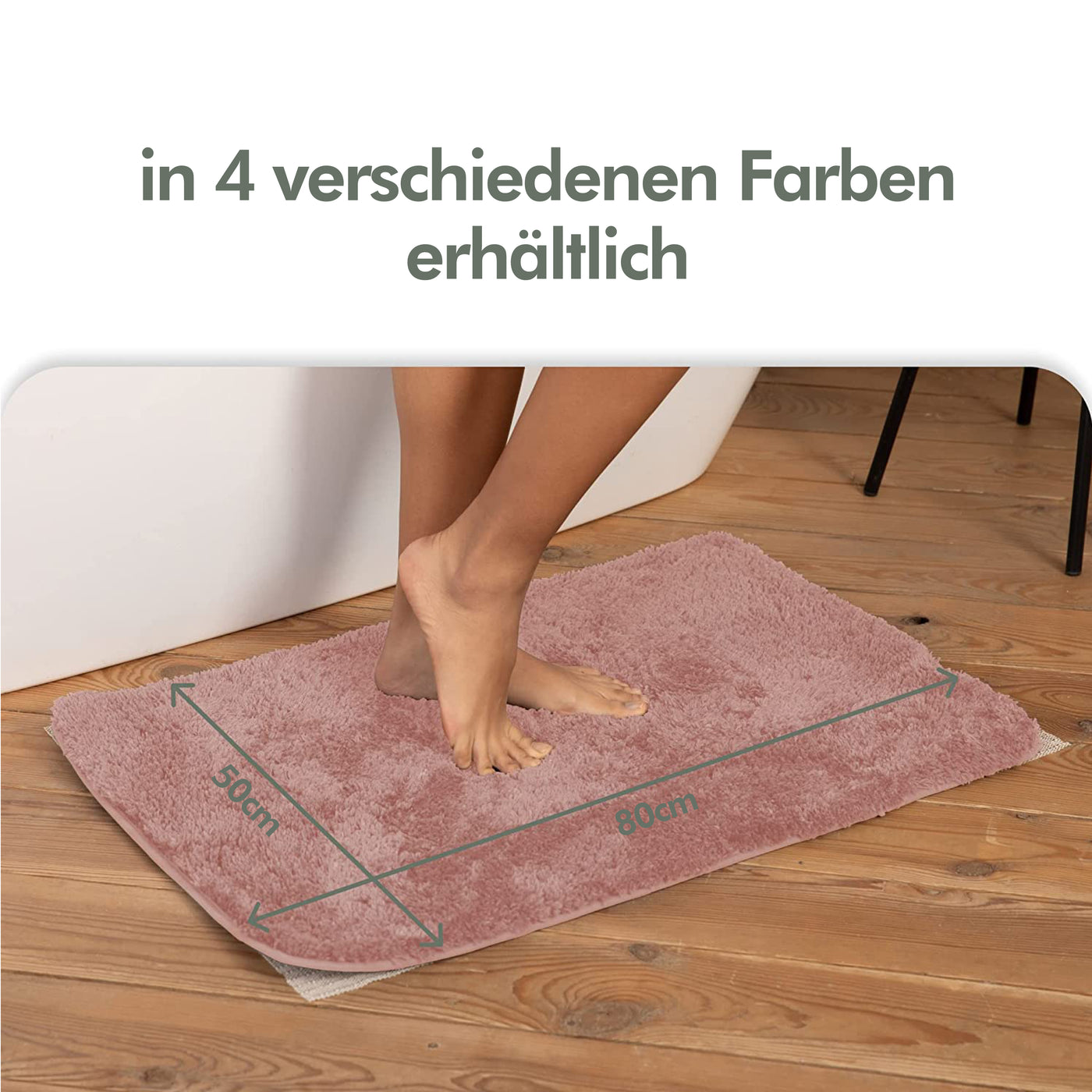 Rutschfester Badezimmerteppich (50 x 80 cm)